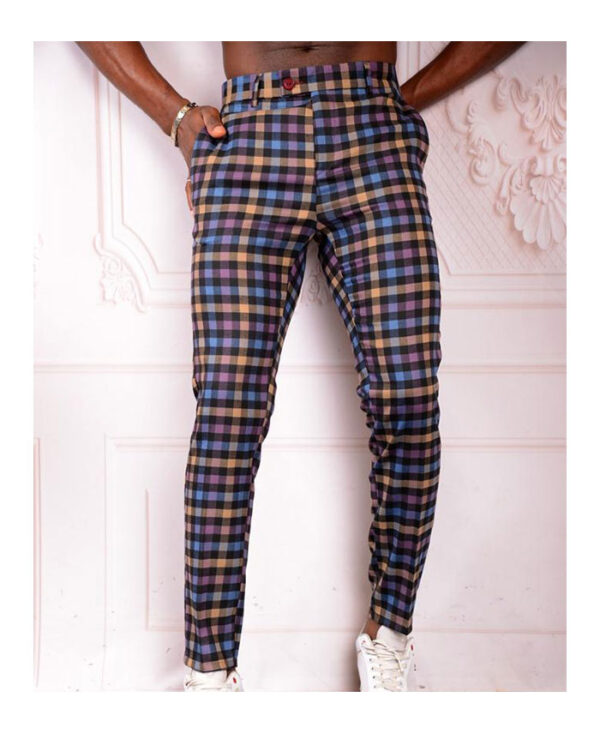 Blue-Brown-Casual-Pants