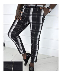 Gray-Stripe-Casual-Pants