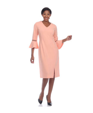 Mid-Sleeve-Casual-Dress-Melon