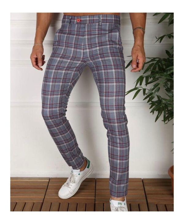 Red and Gray Casual Pants
